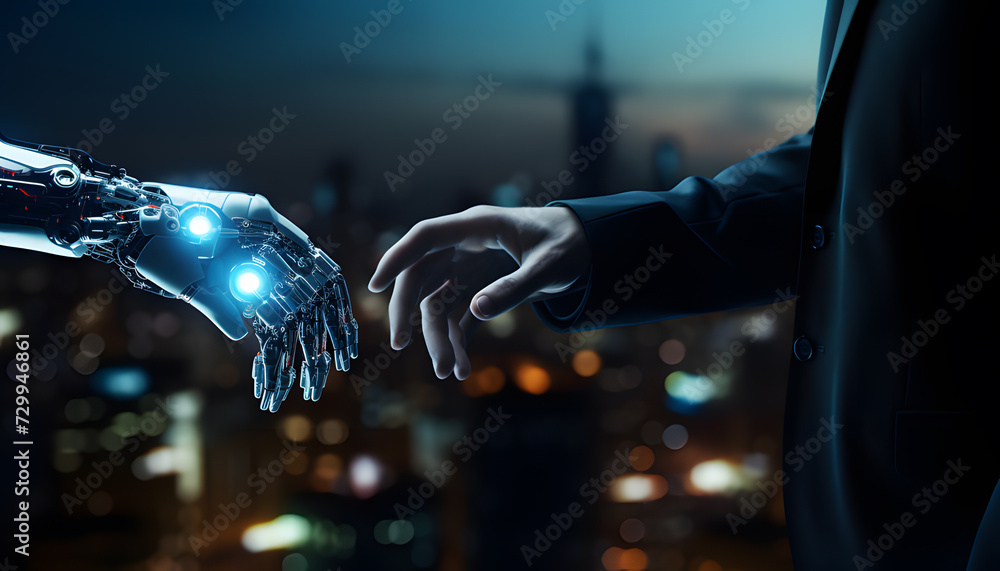 Transfer Human ai robots hold hands with humans showing the learning and transfer of ...