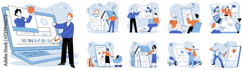 Insurance claim form vector illustration. The insurance claim form is financial architect, designing structures protection The insurance claim form is document promises, pledge to stand in face