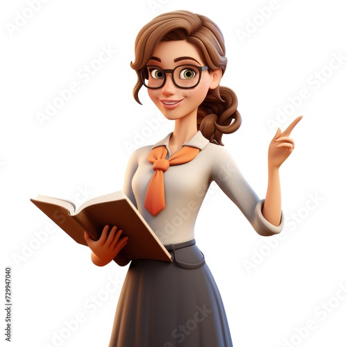 Wallpaper Mural 3D Animated Tutor in Simple White Background Torontodigital.ca