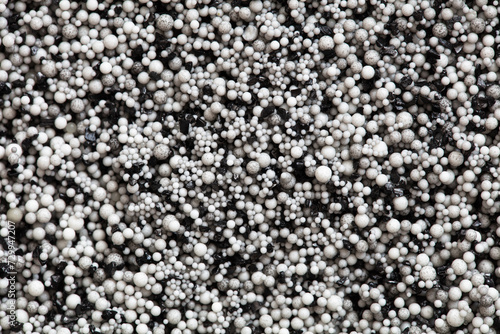 filter loading beads closeup background