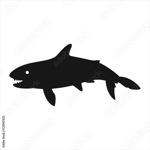 black silhouette of a Vertebrate with thick outline side view isolated