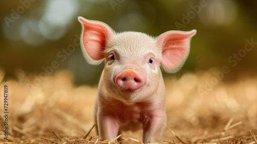 A piglet captured in a moment of joy and play