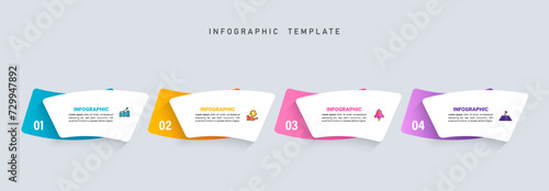 Infographic design template business concept with 4 steps vector.