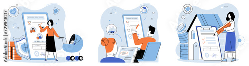 Insurance claim form vector illustration. Health care finds its sanctuary in insurance claim form, guardian document well-being The insurance claim form is financial architect, designing structures