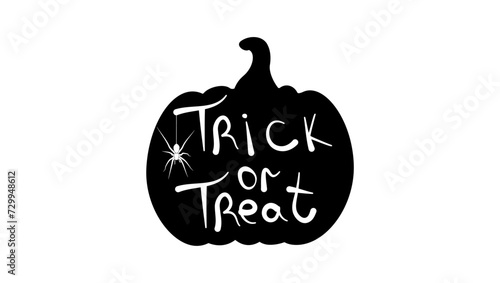 Trick or Treat, black isolated silhouette
