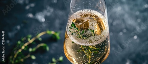 Italian Prosecco drink, made with white sparkling wine, bitter, thyme, and juniper.
