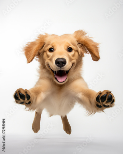 golden retriever dog playful jumping adorable portraits