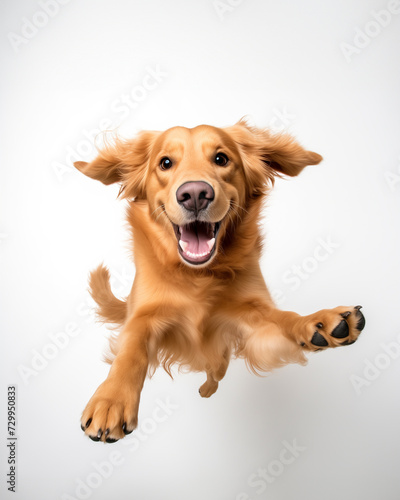 golden retriever dog playful jumping adorable cute