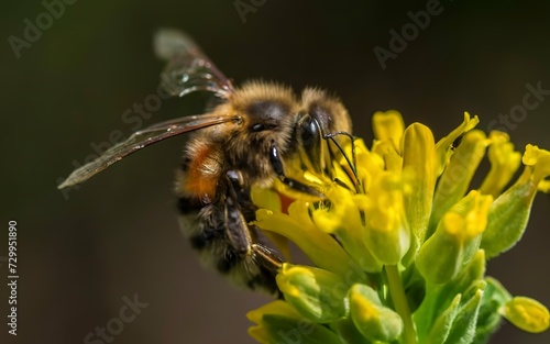 White tailed bumble bee exploring a rapeseed flower © Gheorghe