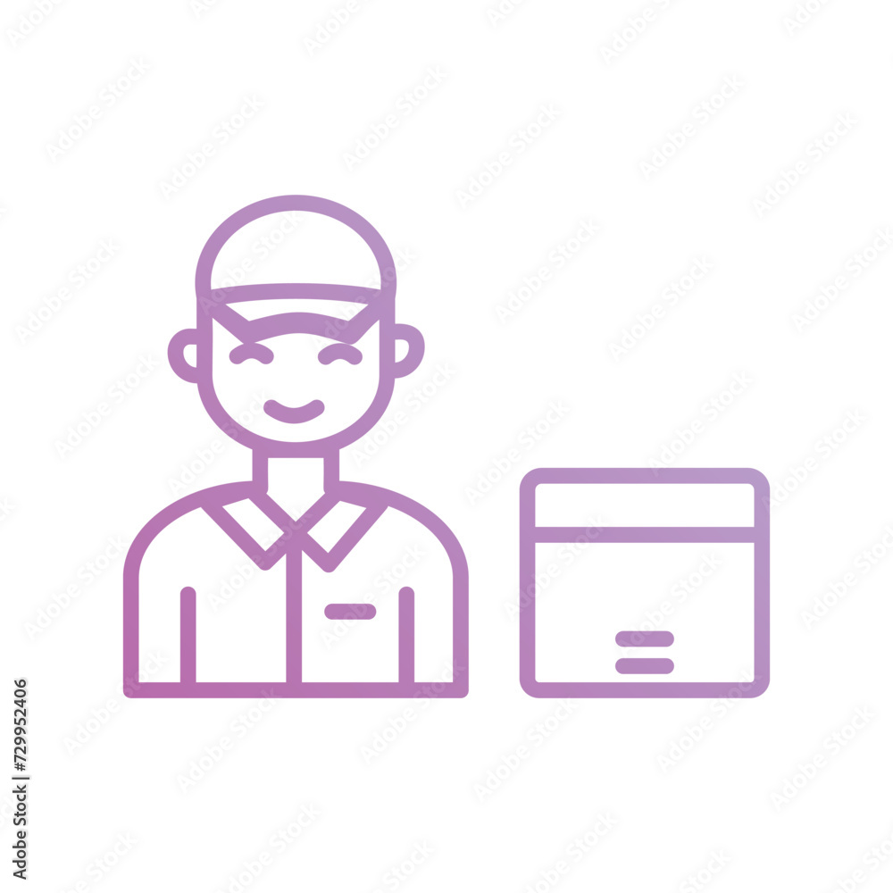 courier icon with white background vector stock illustration courier icon with white background vector stock illustration