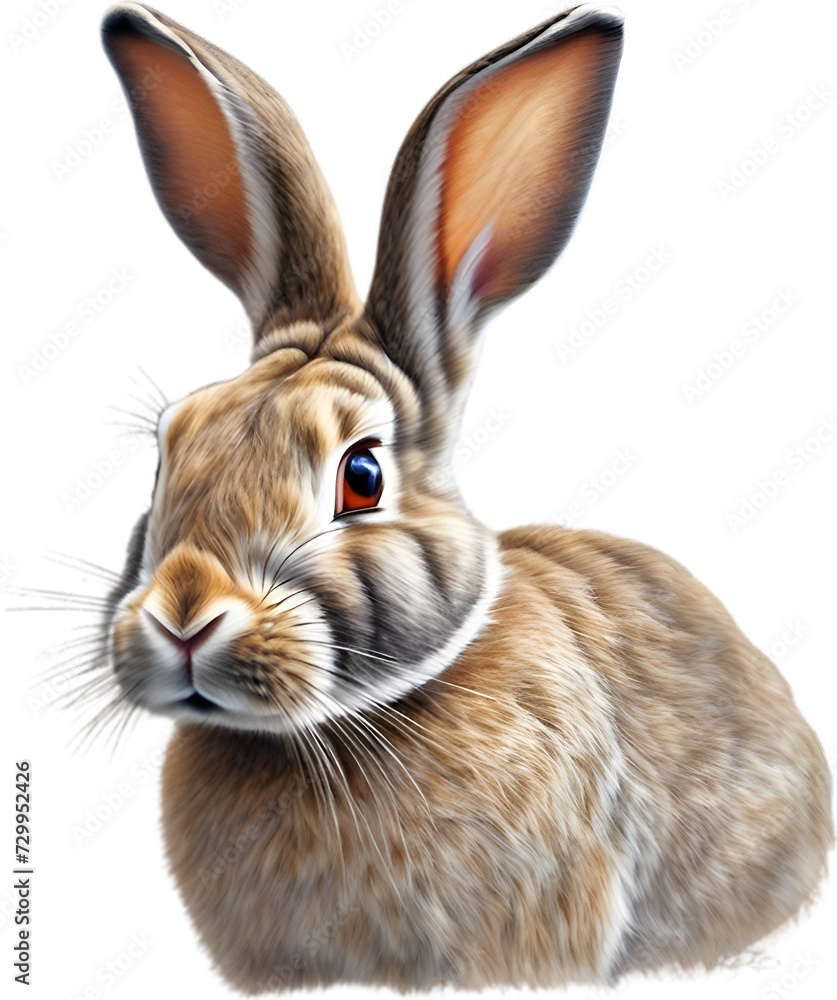 Obraz premium Rabbit (European). Close-up colored-pencil sketch of Rabbit. 