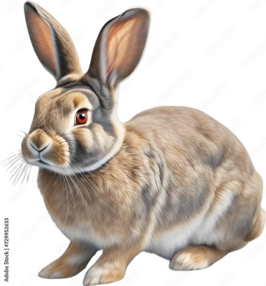 Fototapeta premium Rabbit (European). Close-up colored-pencil sketch of Rabbit. 