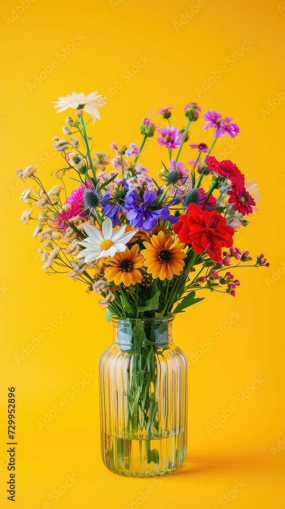 Obraz premium Ebullient Summer: A Symphony of Flowers Against a Sunny Backdrop