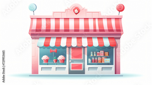 Cute shop illustration vector isolated on white
