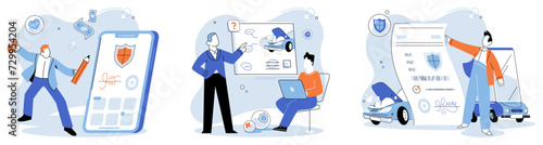 Insurance claim form vector illustration. Business acrobatics find safety net in form insurance claim document The insurance claim form is lifeline, connecting businesses to shores financial support