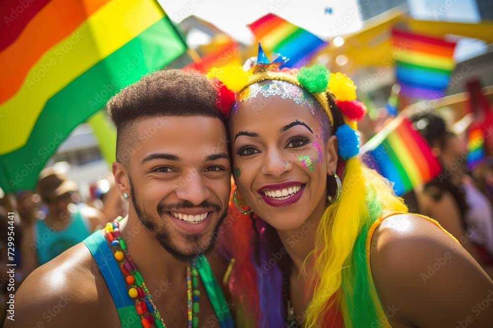 Couples in lgbt festival celebration bisexual community Couples in lgbt festival celebration bisexual community