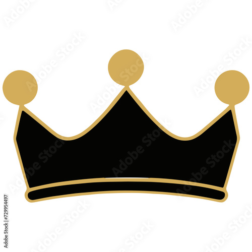 Vector flat crowns minimalist black silhouette in the style of simplistic art.