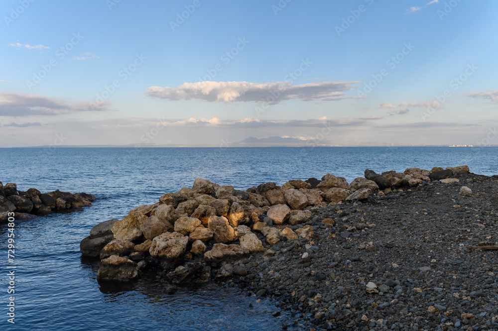 stones near the beach of the Mediterranean sea in Cyprus in winter 1 stones near the beach of the Mediterranean sea in Cyprus in winter 1