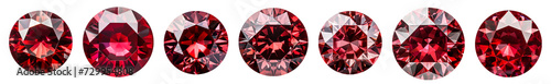 isolated illustrations set of red circle ruby gem crystal. Created with Generative AI