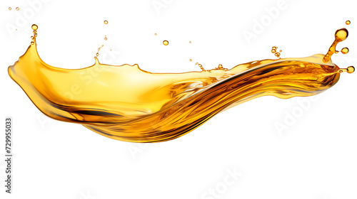 Golden oil splash isolated on white background png image