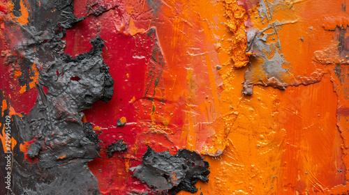Closeup of abstract rough red orange color textured