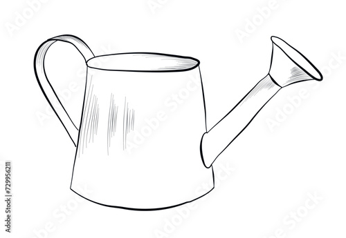 hand-drawn watering can vector illustration