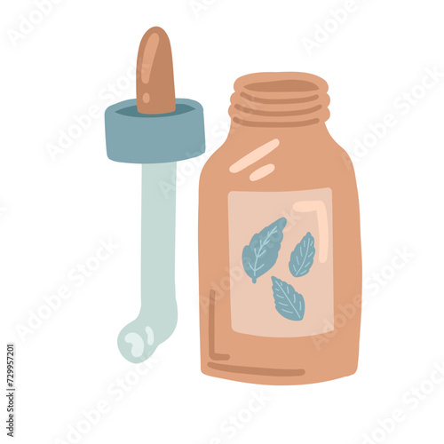 Aroma oil meditation flat design mint flavour