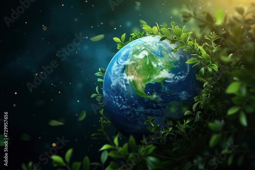 Earth day Poster design background  realistic  HD  copy space - generative ai