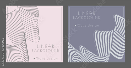 Background of wavy lines. Abstract design. Interior template, banners, posters, flyers. The idea of packaging goods, prints and creativity