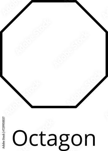 Types Of Polygons Geometry Maths Art, Octagon, Mathematical Education Diagram Vector Illustrations.