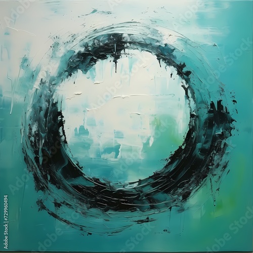 zen circle abstract painting style for wall art and decoration