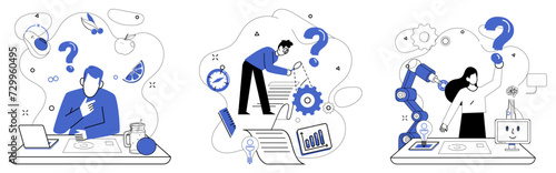 Business modeling vector illustration. Evolution is river flowing through landscape business, shaped by modeling efforts Effort is fuel propelling business rocket to new heights in vast cosmos