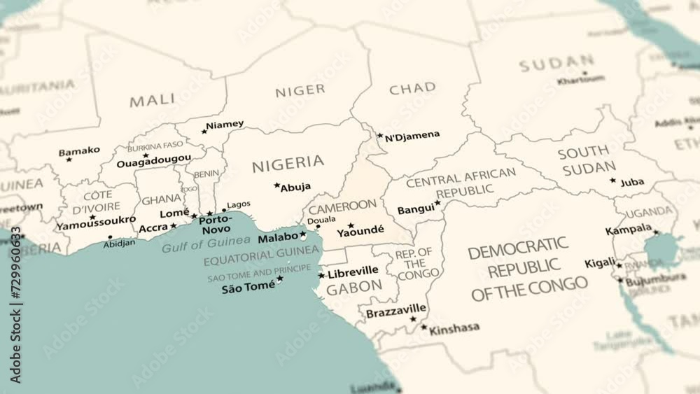 Cameroon on the world map. Smooth map rotation. 4K animation. Cameroon on the world map. Smooth map rotation. 4K animation.