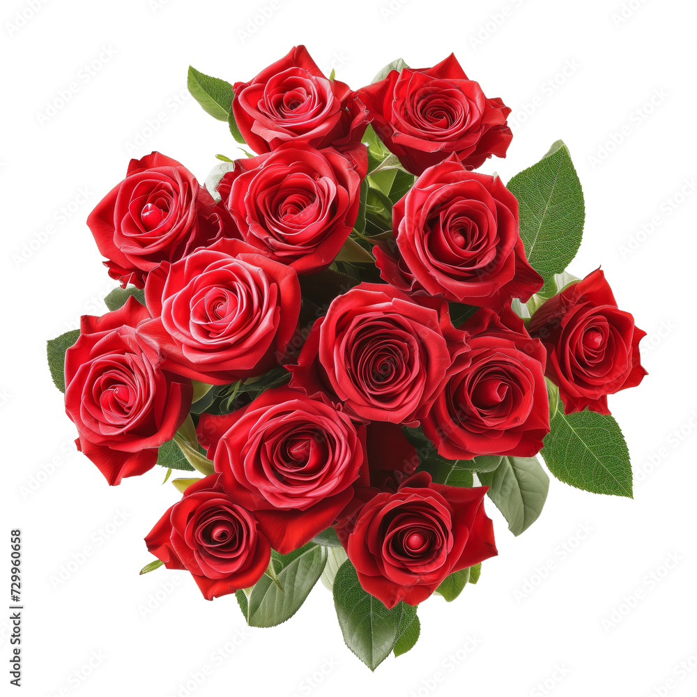 Bouquet of red roses isolated from white background Bouquet of red roses isolated from white background