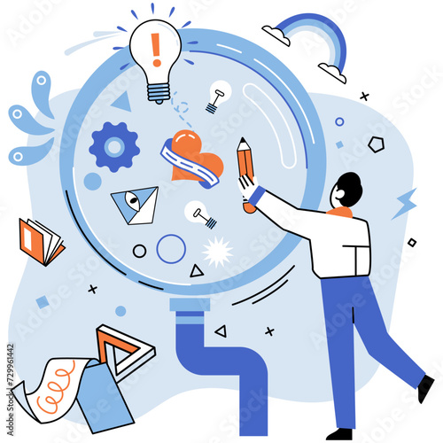 Startup idea. Vector illustration. Understanding financial concepts, such as budgeting and forecasting, is essential for sustainability and success startup idea Presentation skills are crucial