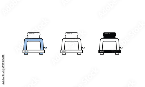 Toaster icons vector strock illustration