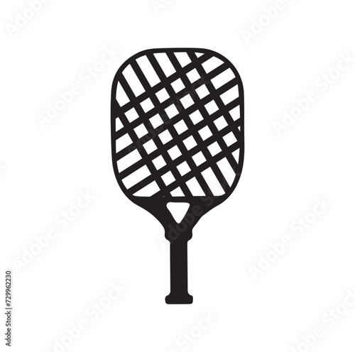 Pickleball paddle with ball flat vector icon for sports vector