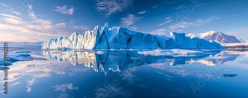 arctic ocean - glacier lagoon with blue sky