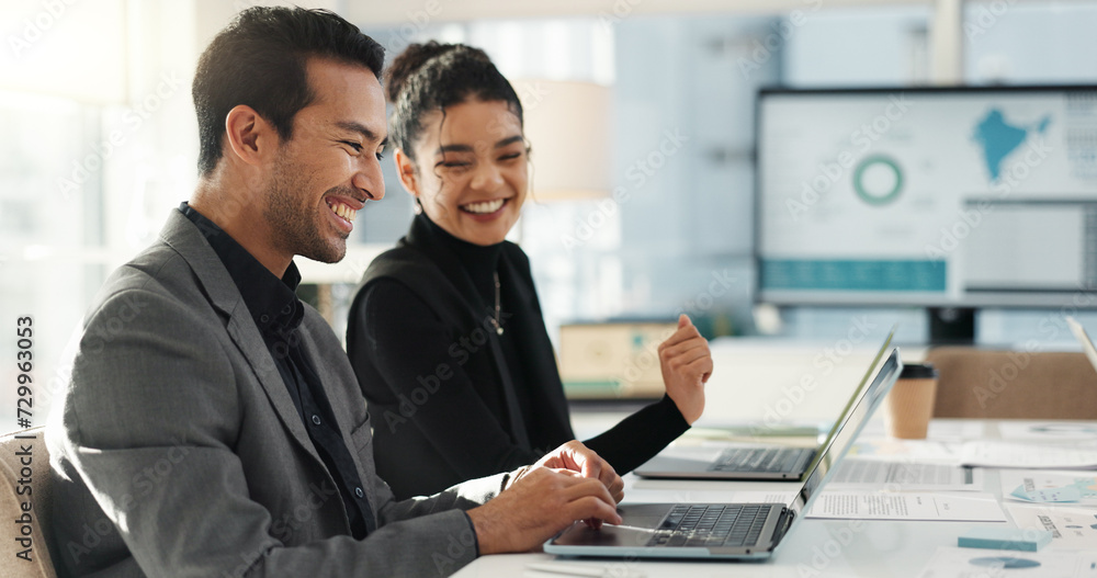Business people, laptop advice and meeting for data analysis, teamwork and collaboration of finance report. Professional woman, clients or employees on computer for help or talk of online statistics Business people, laptop advice and meeting for data analysis, teamwork and collaboration of finance report. Professional woman, clients or employees on computer for help or talk of online statistics