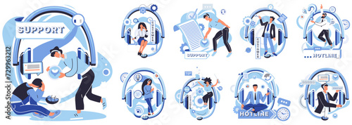 Support center vector illustration. Assistance is just click away, thanks to our dedicated and responsive support center The support center concept revolves around prompt and helpful solutions