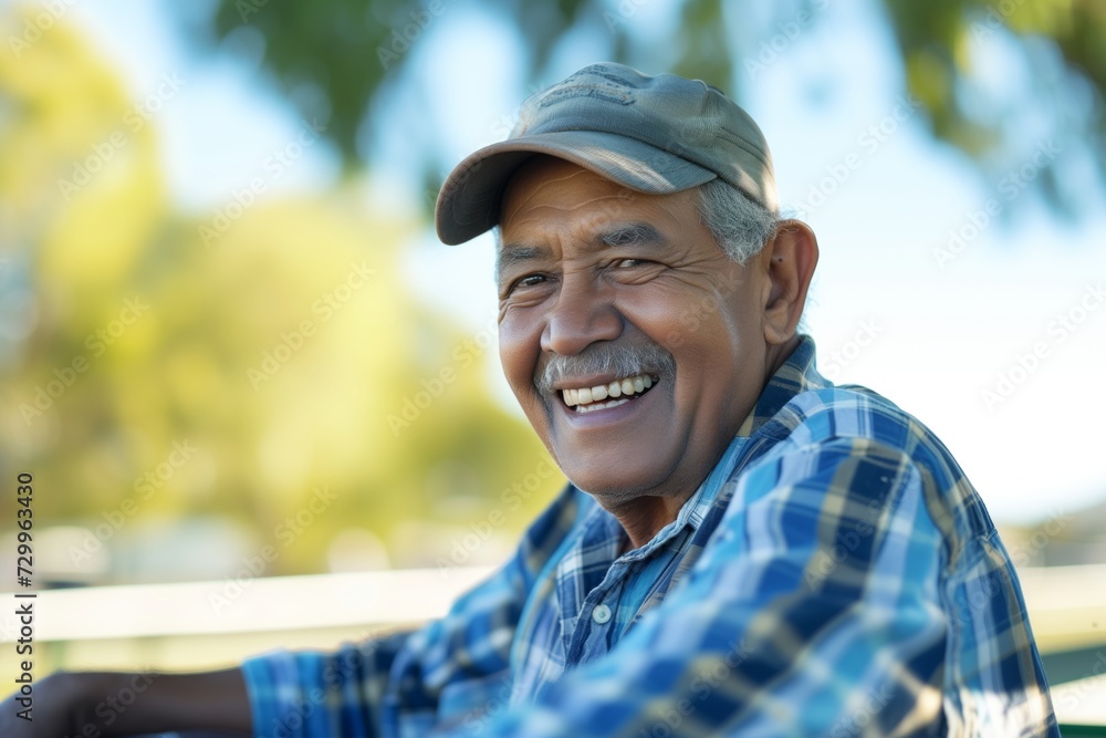senior with a confident smile betting on a horse race