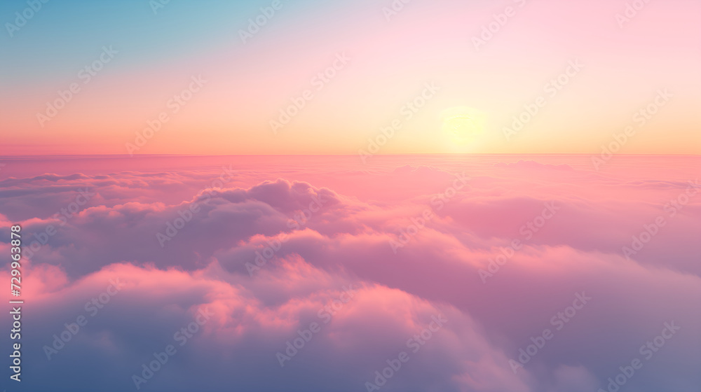 Dreamy cloudscape in soft calm pastel colors - obrazy, fototapety, plakaty 