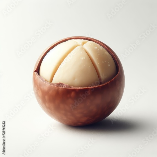 macadamia nut on white