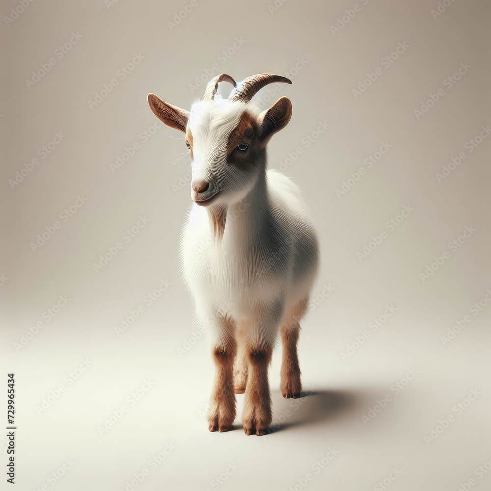 Fototapeta premium goat on white background
