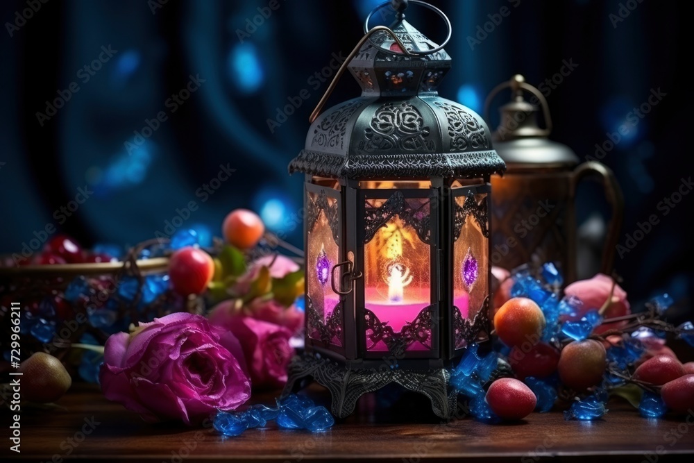 Illuminated Lanterns Against a Serene Background Illuminated Lanterns Against a Serene Background