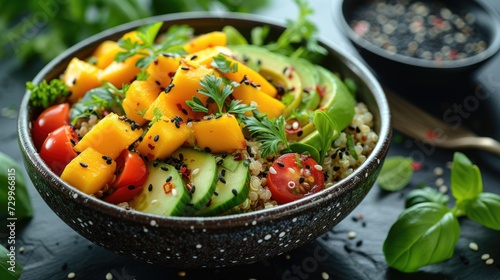 Fresh Quinoa Mango Salad Bowl