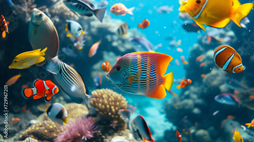 Colorful reef fishes