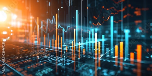 digital financial chart candlestick graph in stock market photo