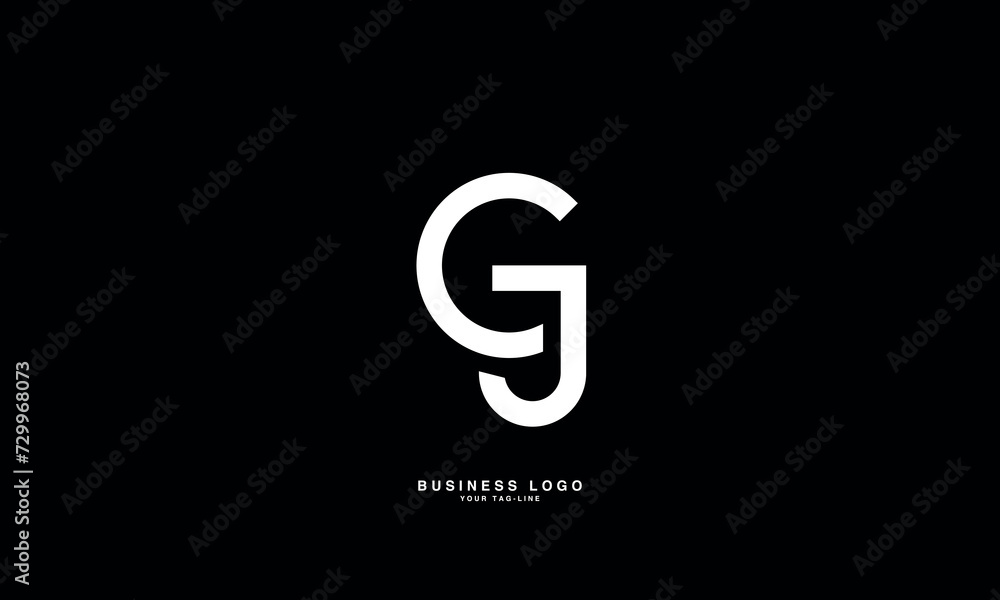 GJ, JG, G, J, Abstract Letters Logo Monogram