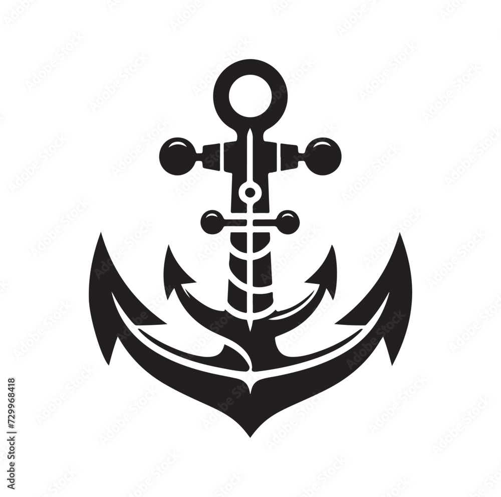 Anchor icon vector silhouette illustration Anchor icon vector silhouette illustration